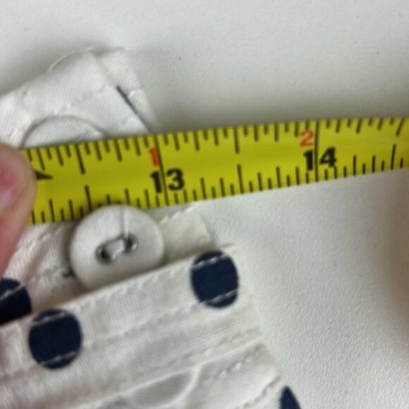 Nwt Olivaceous White Flared Shorts with Navy Polka Dots - Picture 6 of 8